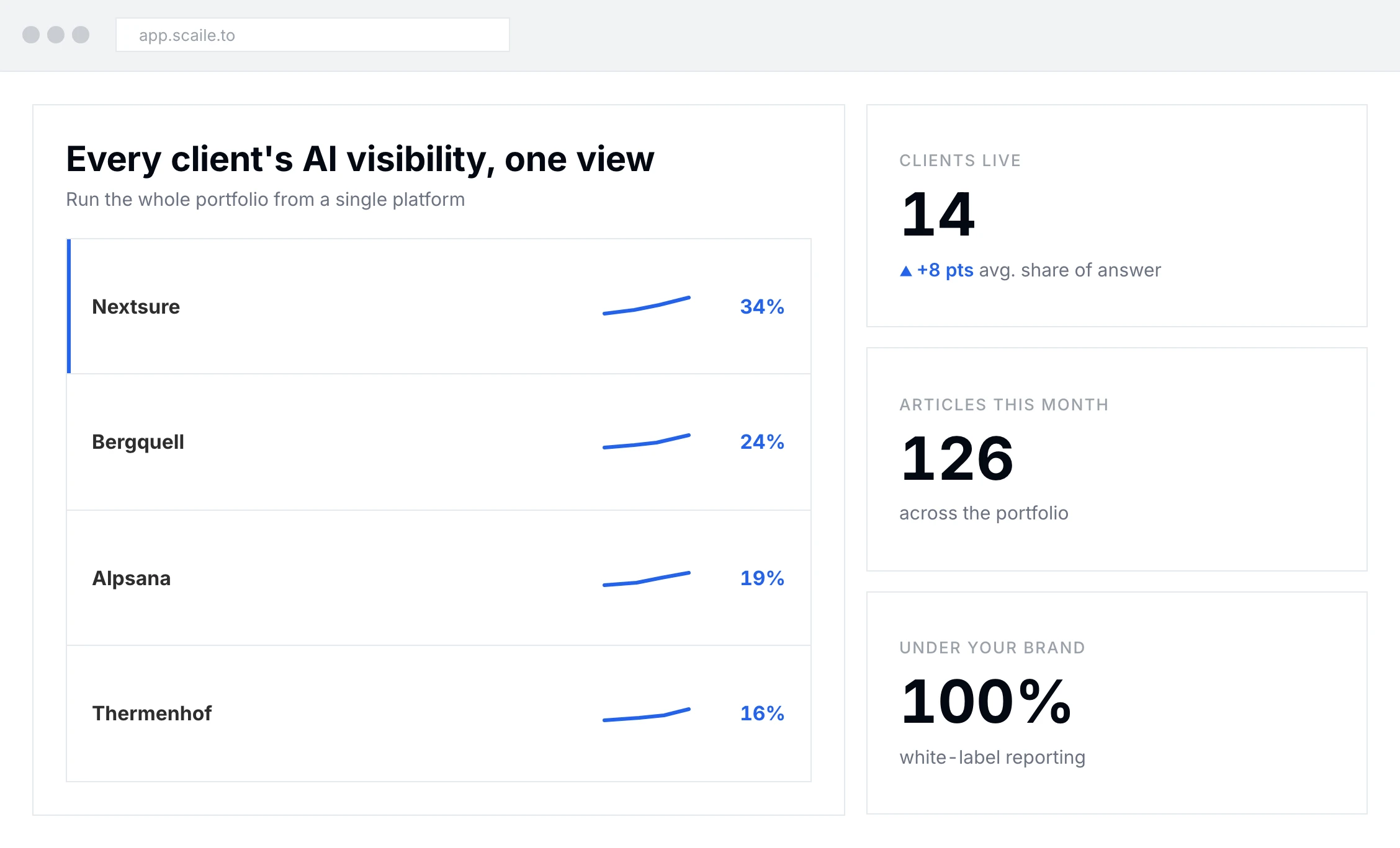 scaile agency portfolio: every client’s performance in one view